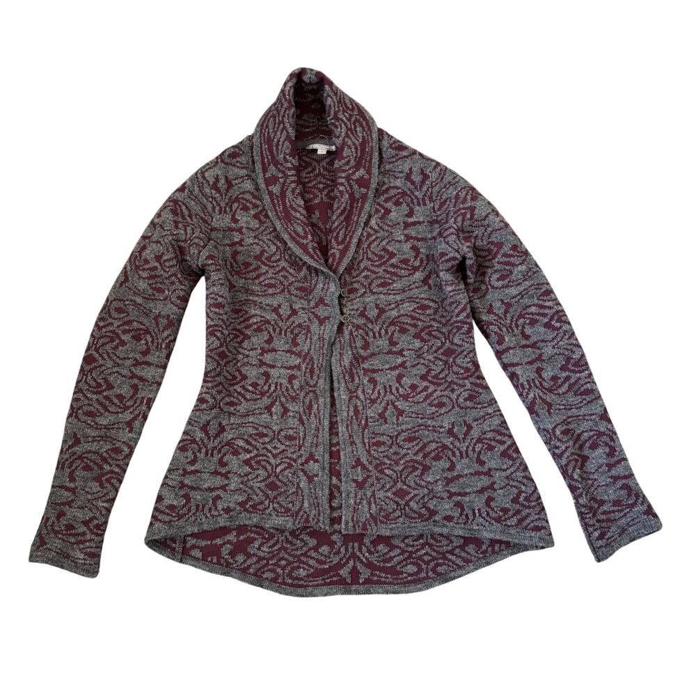 Royal Robbins Cardigan Women Size S Two Button High Low Hem Shawl Collar Sweater